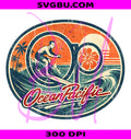 OP Vintage Beach Palm Tree Retro Coastal Travel PNG, Surf Style Aesthetic Design PNG