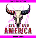 Grunge Bull Skull PNG, Western 4th Of July PNG, Patriotic Clipart PNG