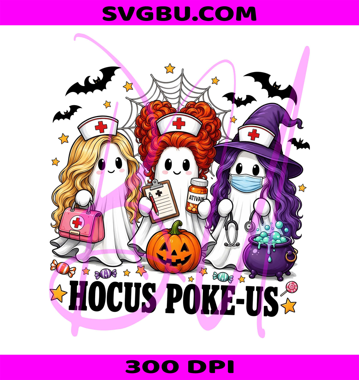 Hocus Poke Us Nurse Ghost PNG, Spooky RN Nurse PNG, Halloween Nurse PNG
