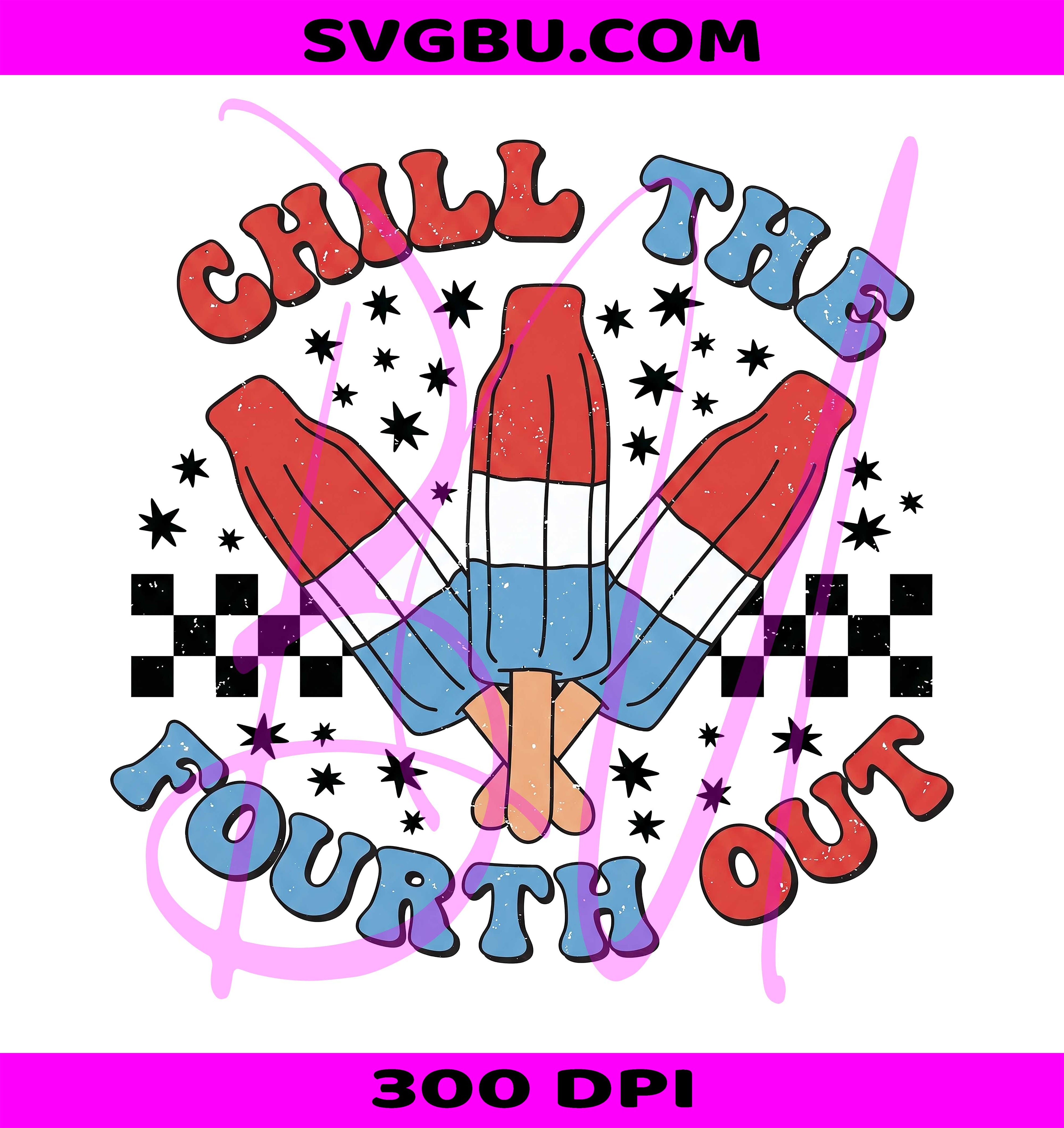 Retro Popsicle PNG, Chill Fourth PNG, 4th July Popsicle PNG