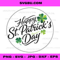 Happy St Patrick’s Day PNG, Shamrock Irish Quote Digital File