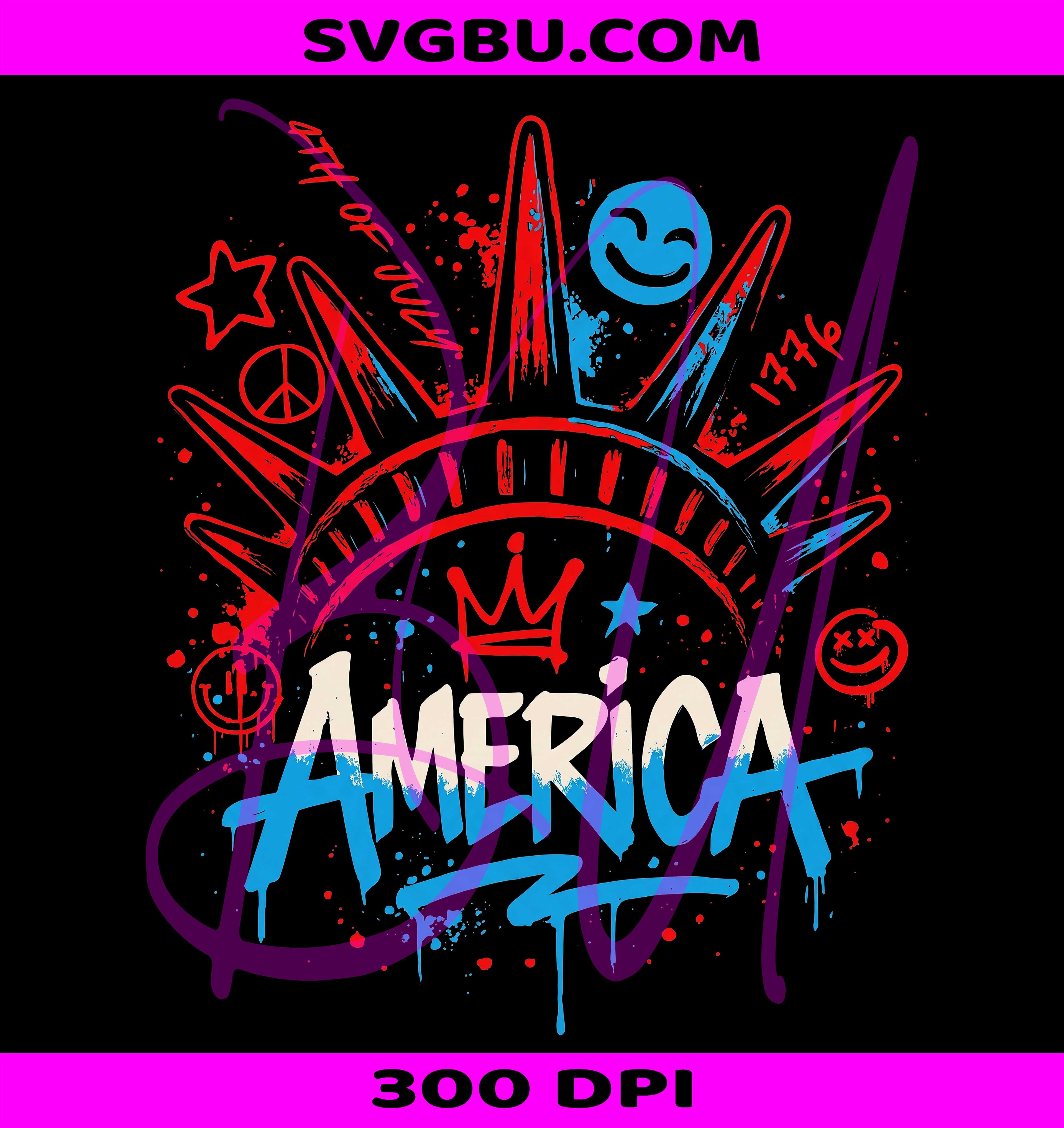Statue Of Liberty Crown PNG, America Graffiti PNG, 4th Of July Graffiti PNG