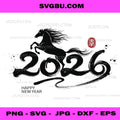 Happy New Year 2026, Year Of The Horse PNG, Chinese New Year Horse PNG