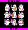 Comfort Colors Ghost PNG, Spooky Bookish PNG, Cute Ghost Tee PNG