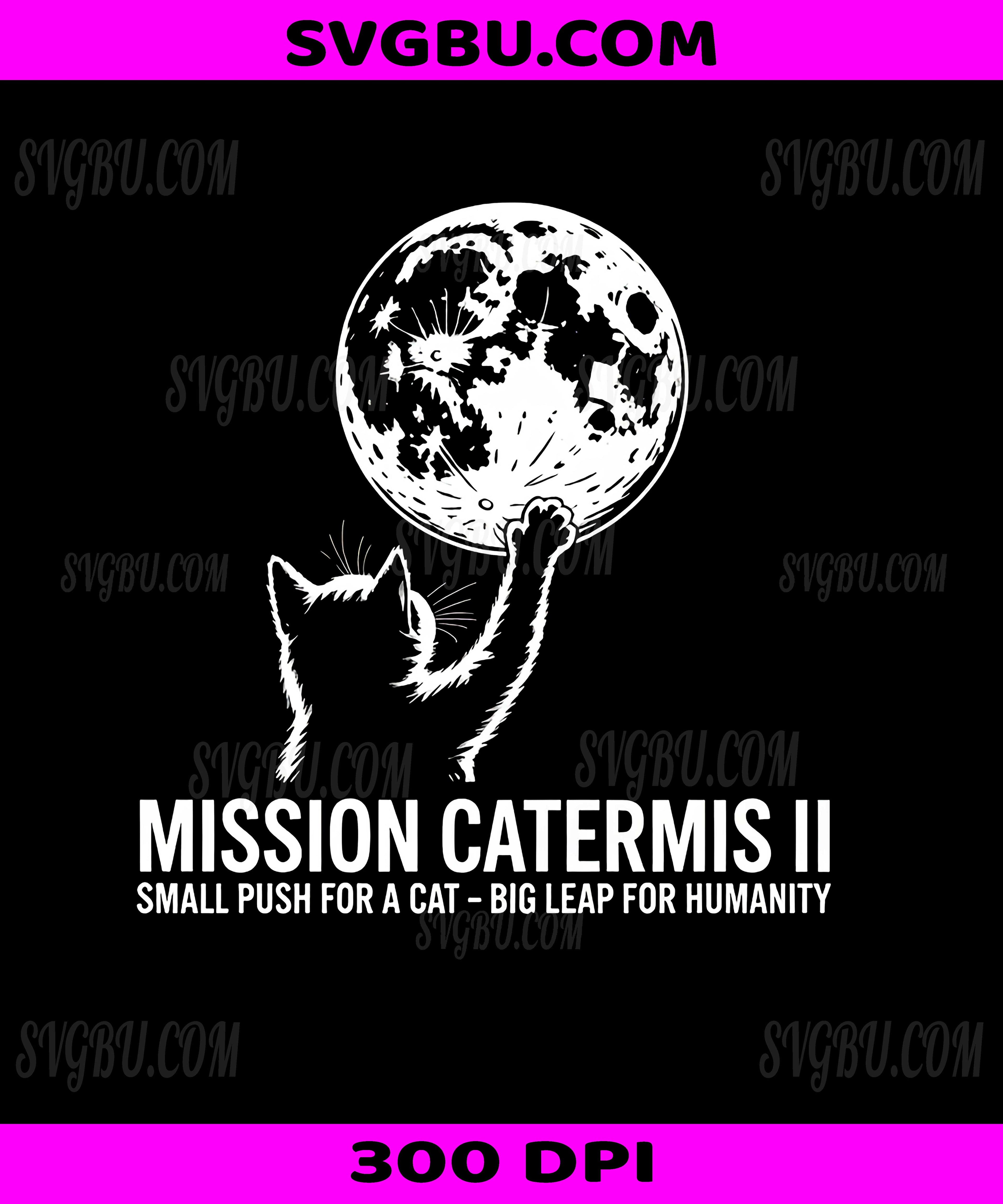 Mission Catermis II PNG, Funny Cat Reaching Moon Space Mission Design