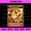 Vintage Love Poster PNG, Retro Heart Pinup PNG, Broken Heart Art PNG
