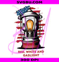 Red White And Gaslight PNG, Patriotic Lantern PNG, American Flag PNG