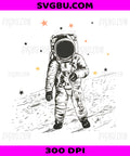 Artemis II Astronaut PNG, Vintage Moon Landing Space Exploration Design