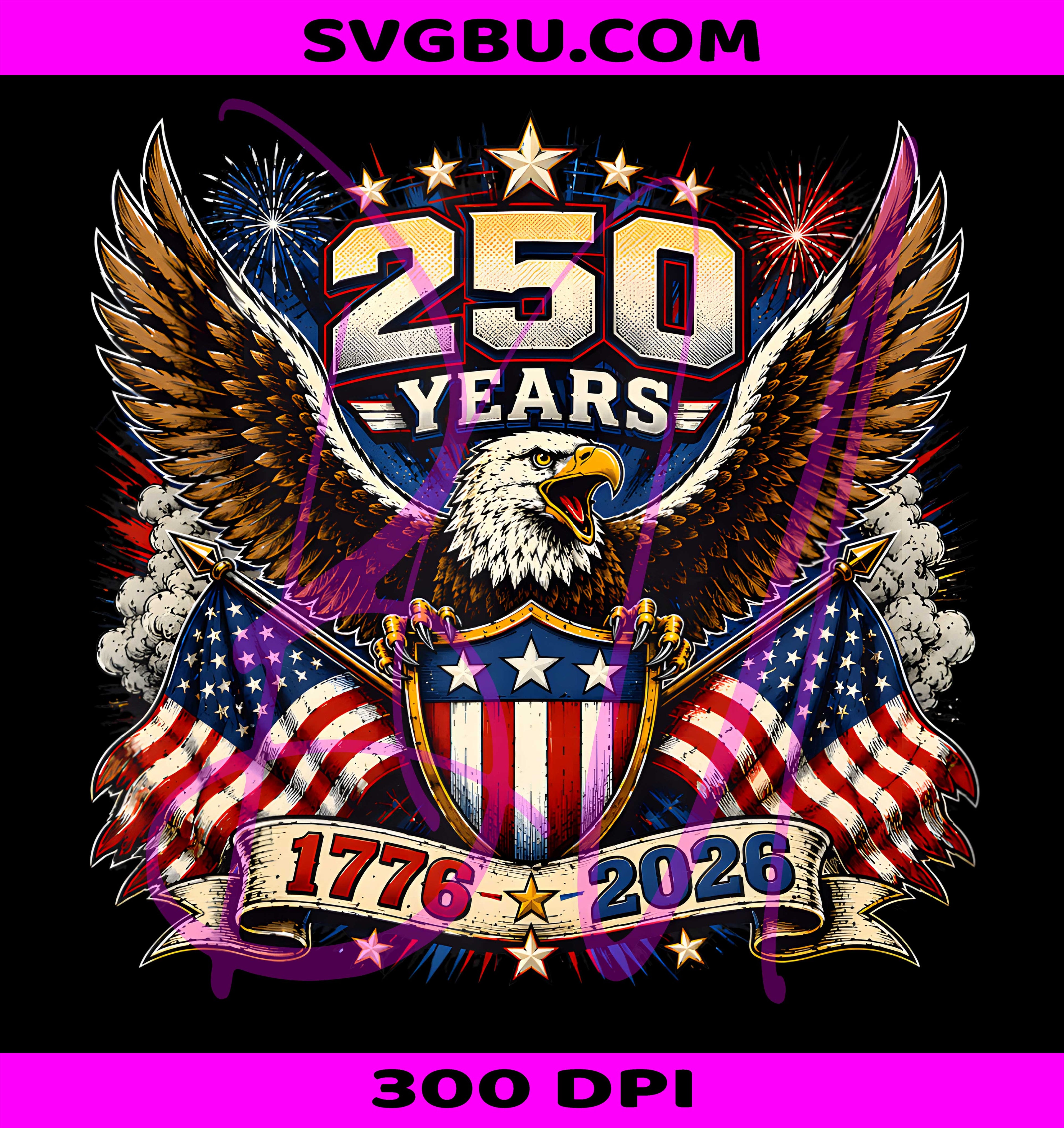 American 250 Years PNG, USA 250th 4th July PNG, Patriotic Eagle PNG