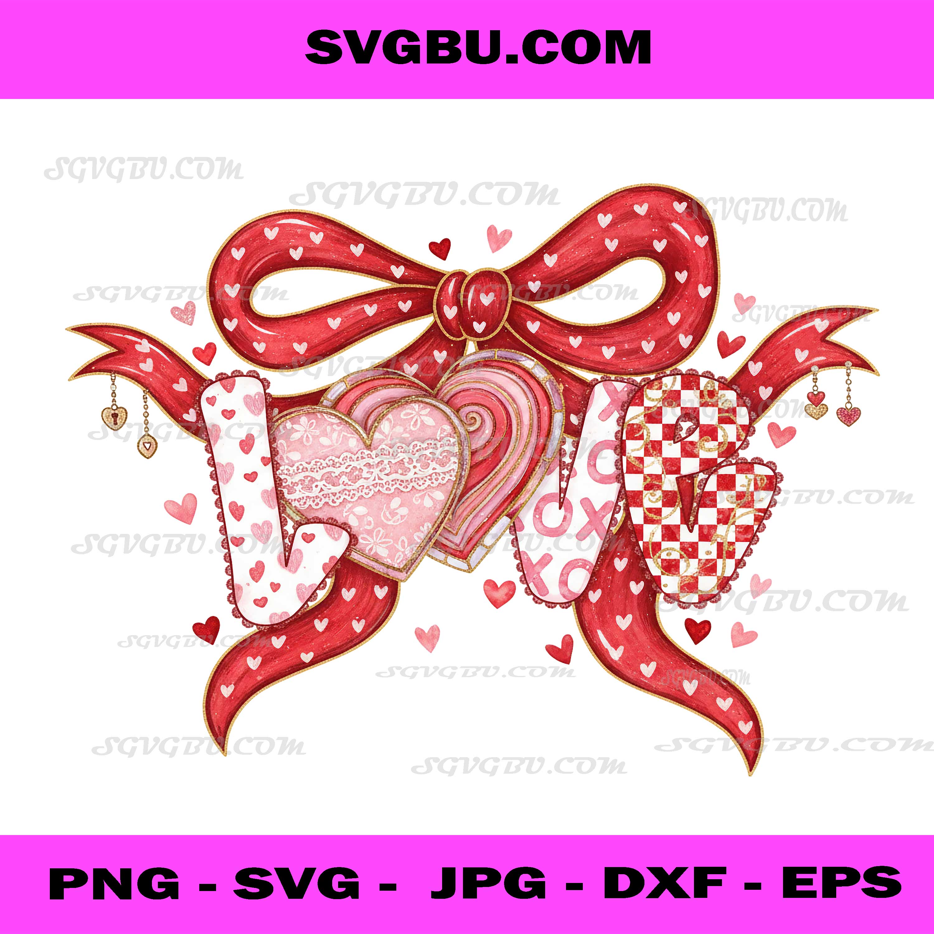 Pink Valentine Coquette Heart PNG, Happy Valentine Day PNG, Trendy Valentine PNG