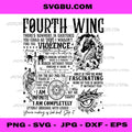 Fourth Wing PNG, Dragon Rider Quote PNG, Fantasy Dragon Book PNG, Violet Xaden Quote PNG