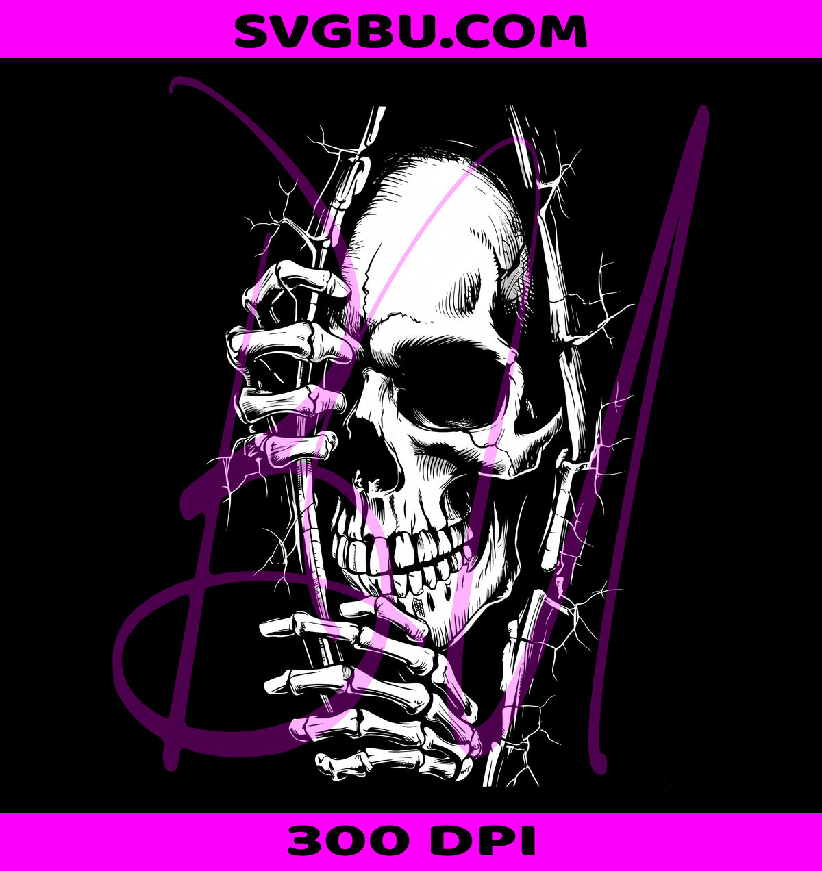 Creepy Skeleton PNG, Peeking Skull PNG, 3D Skeleton PNG