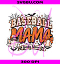 Baseball Mom PNG, Orange Halloween Mama PNG, Spooky Game Day PNG