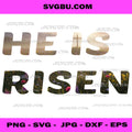 He Is Risen Easter Cross Nature PNG, Christian Religious Vector PNG