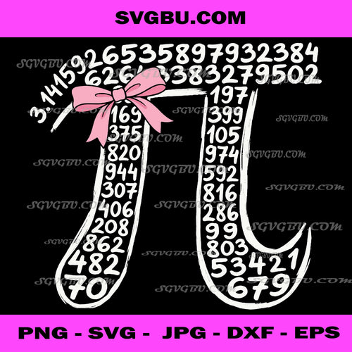 3.14 Digits of Pi Day Women Nerdy Girls Bow PNG, Math Lover PNG