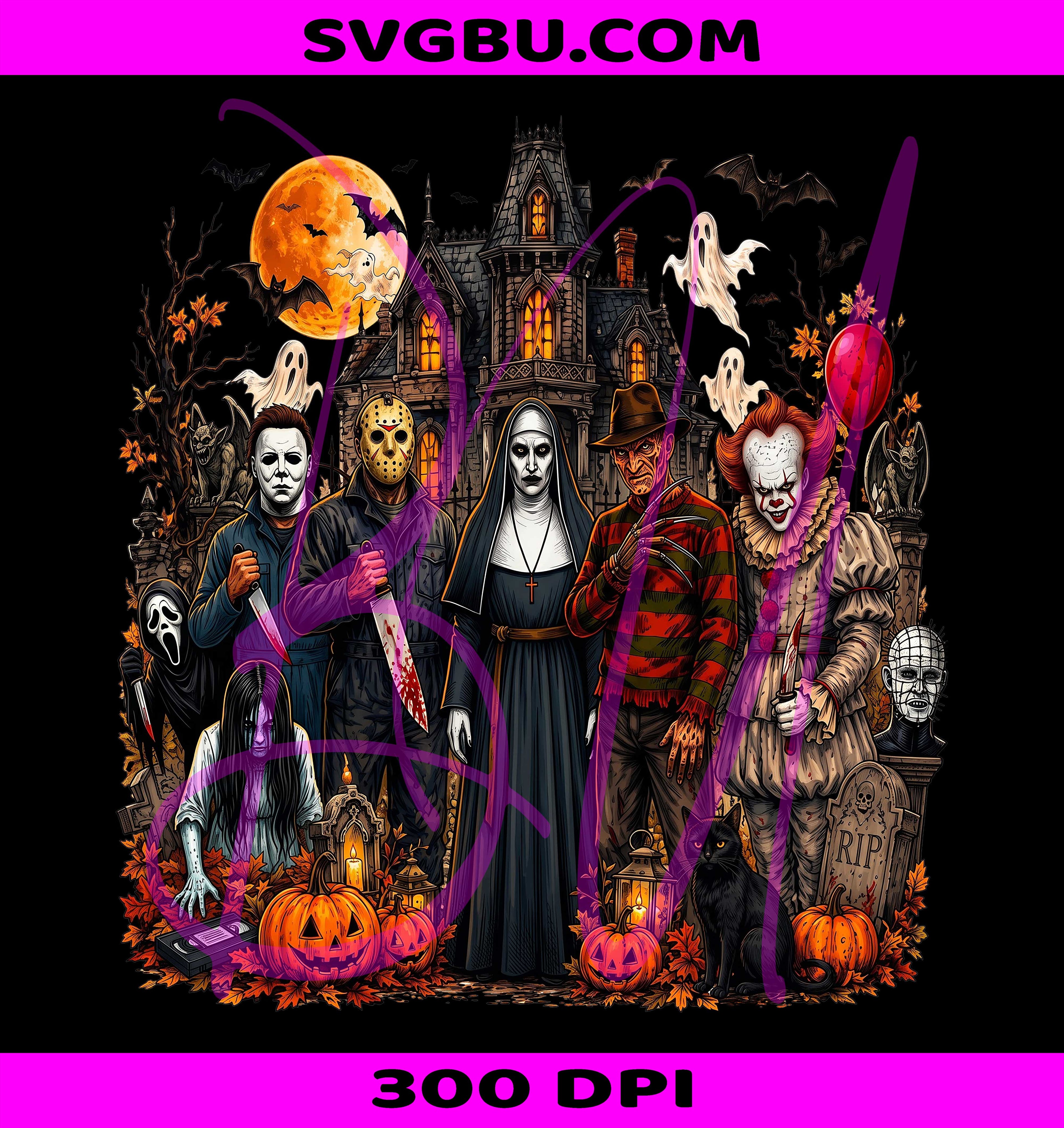 Retro Halloween PNG, Vintage Spooky Characters PNG, Trick or Treat PNG