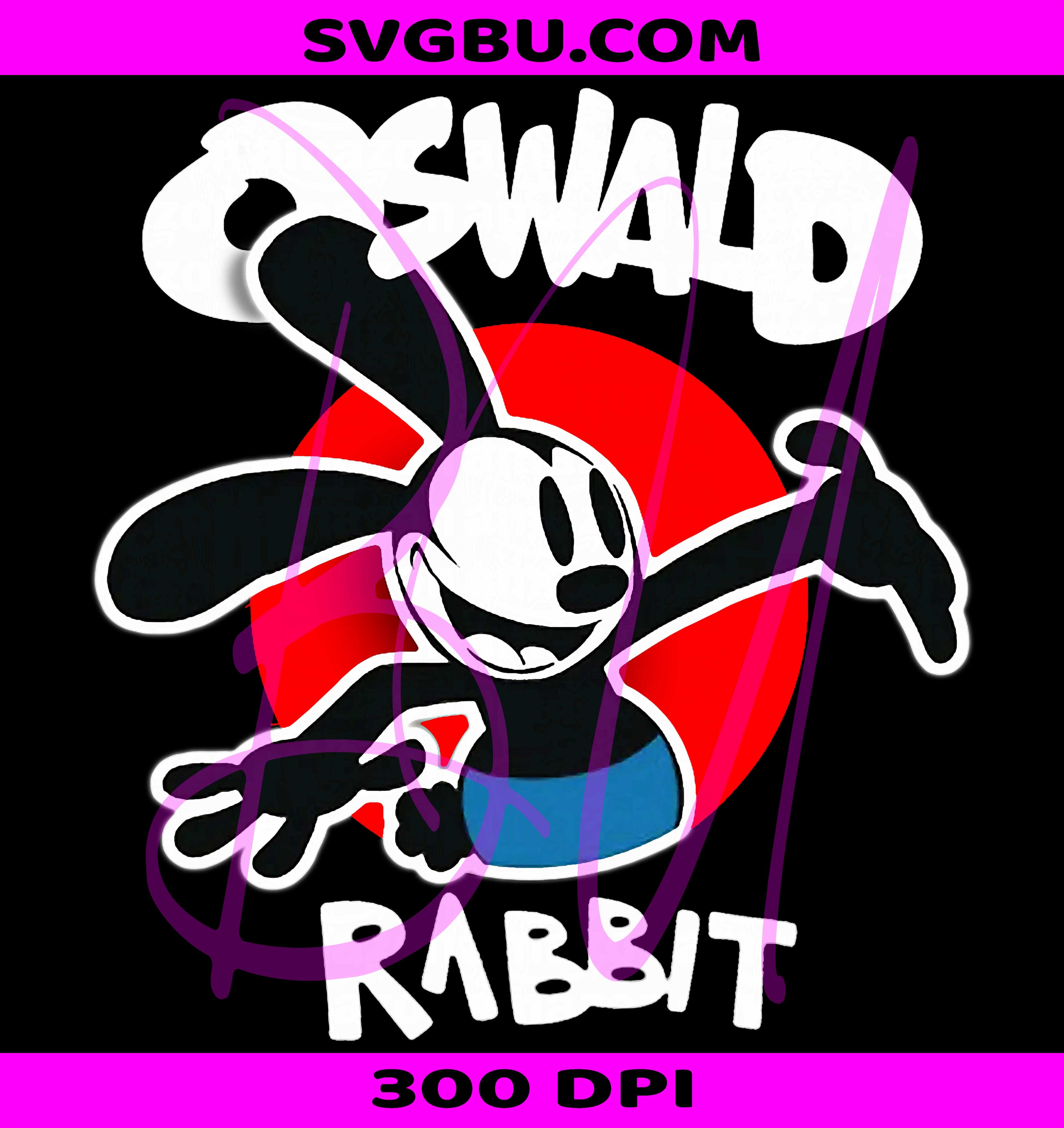 Oswald Rabbit Vintage Cartoon Bunny Red PNG, Classic Retro Character Design PNG