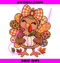 Girl Turkey PNG, Cute Fall PNG, Thanksgiving Design PNG