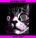 Psychedelic Cat PNG, Punk Grunge Cat PNG, Dark Aesthetic Cat PNG