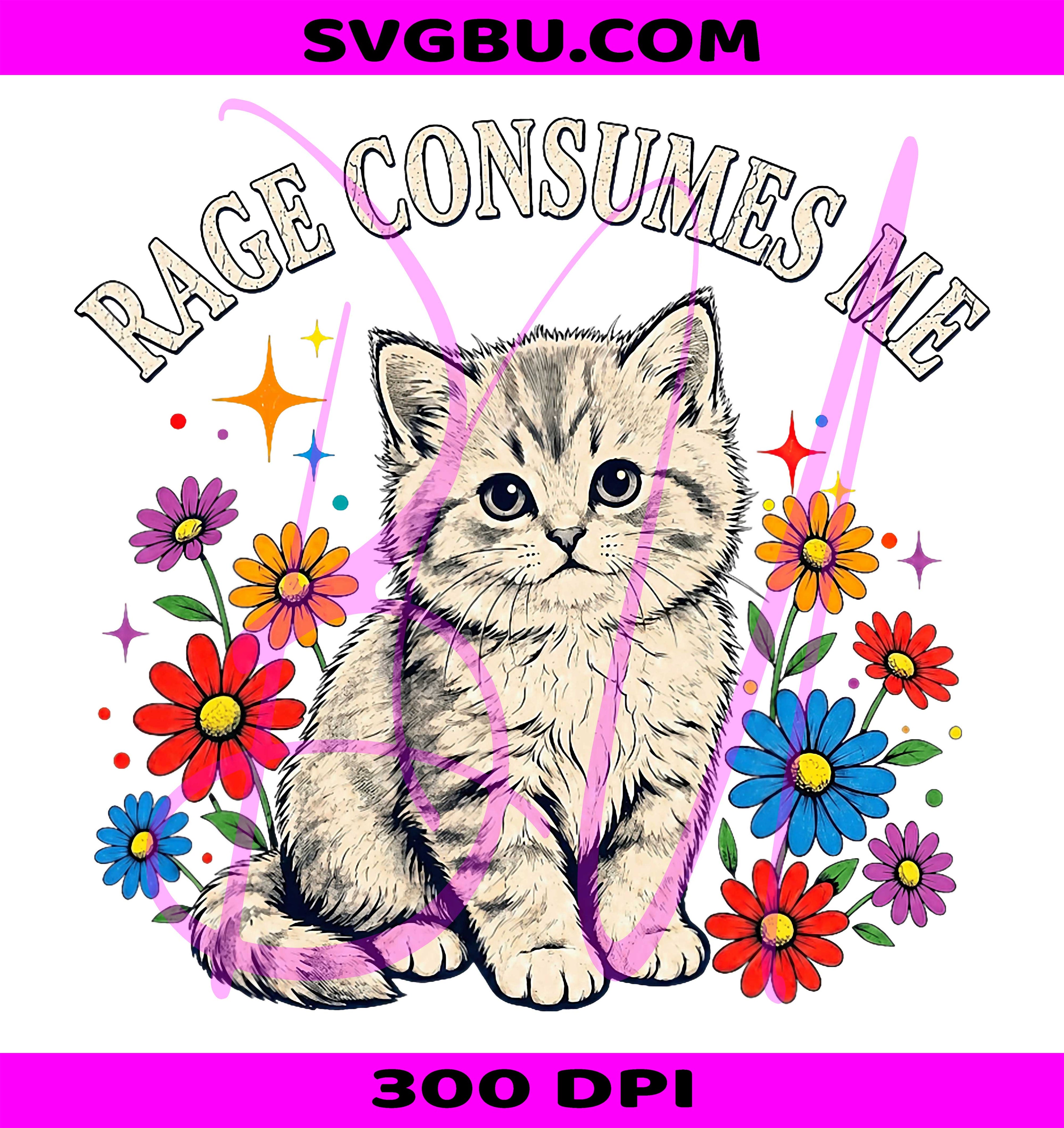 Rage Consumes Me PNG, Cute Cat PNG, Funny Cat PNG