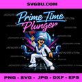 Prime Time Plunger Disco Plumber PNG, Funny 70s Party Dance PNG