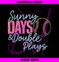 Sunny Days And Double Plays PNG, Cute Baseball Game Day PNG