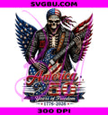 Patriotic Skeleton Guitar PNG,  America 250 Anniversary PNG