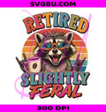 Funny Retirement PNG, Raccoon Coffee PNG, Dopamine Raccoon PNG