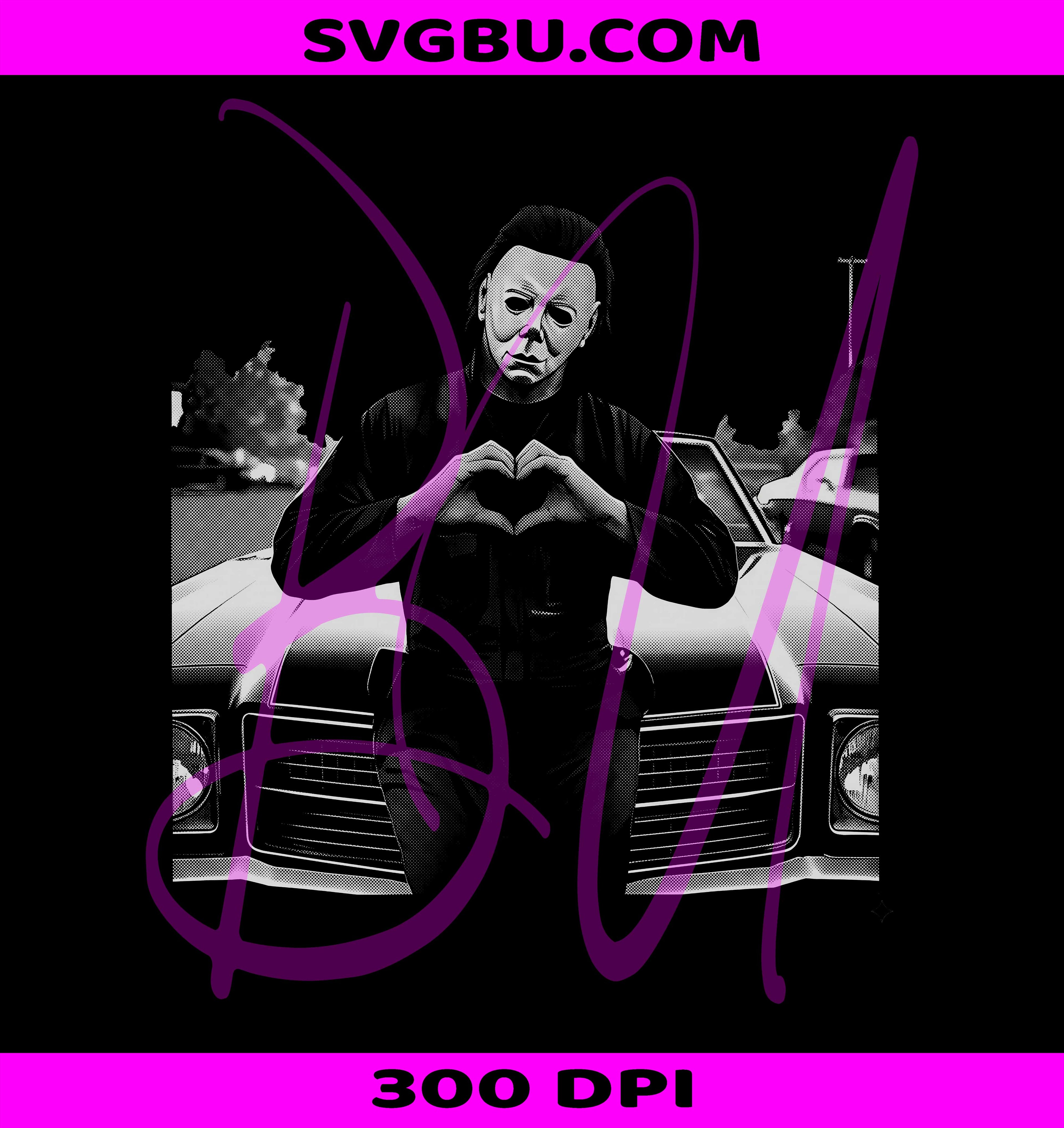 Retro Michael Myers PNG, Heart Hands Horror PNG, 90s Bootleg Horror PNG