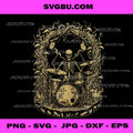 Funny Goth Drummer PNG, Retro Gothic Music Lover Humor Design