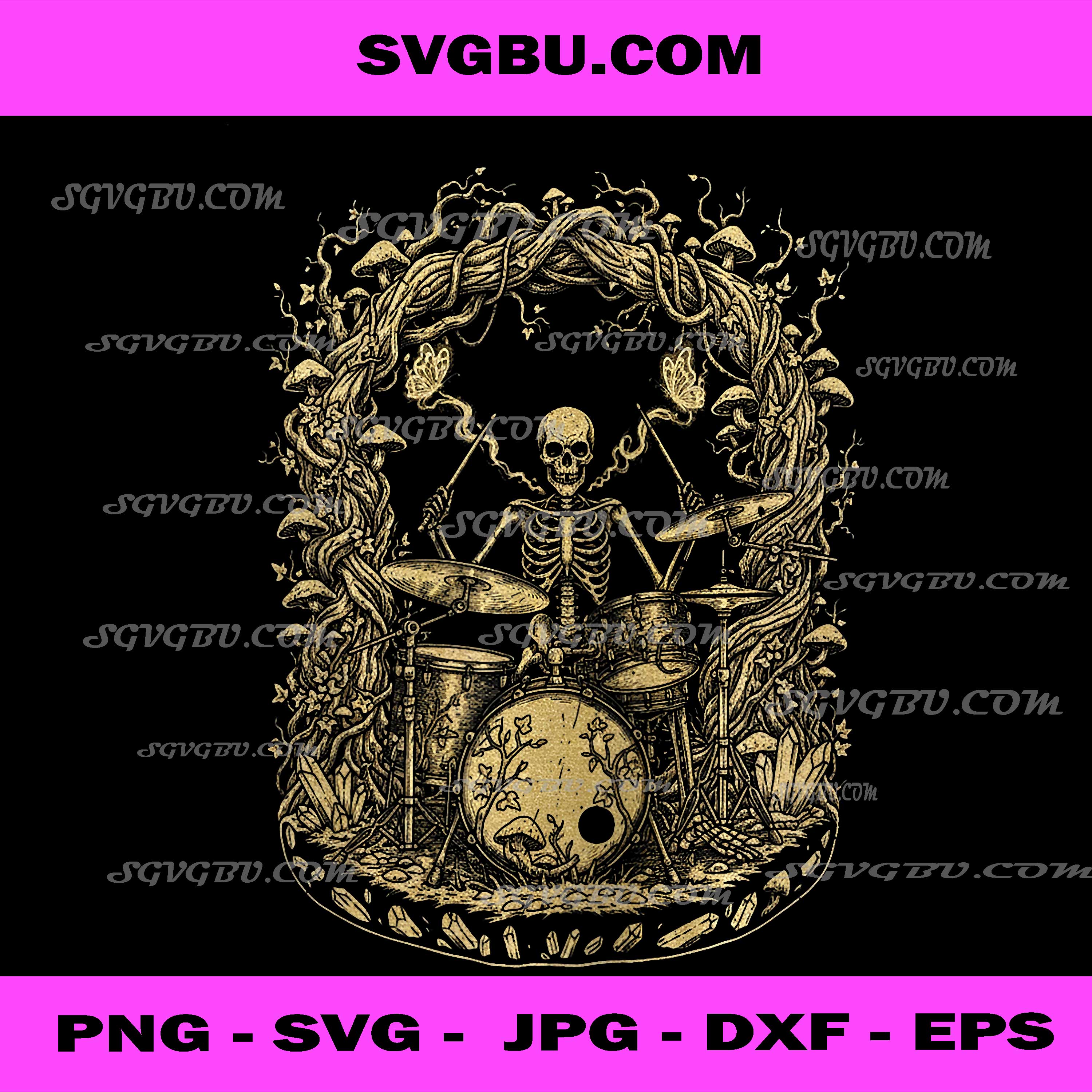Funny Goth Drummer PNG, Retro Gothic Music Lover Humor Design