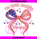 Patriotic USA Bow PNG, 250 Years America 1776-2026 PNG, Independence Day Fourth of July PNG