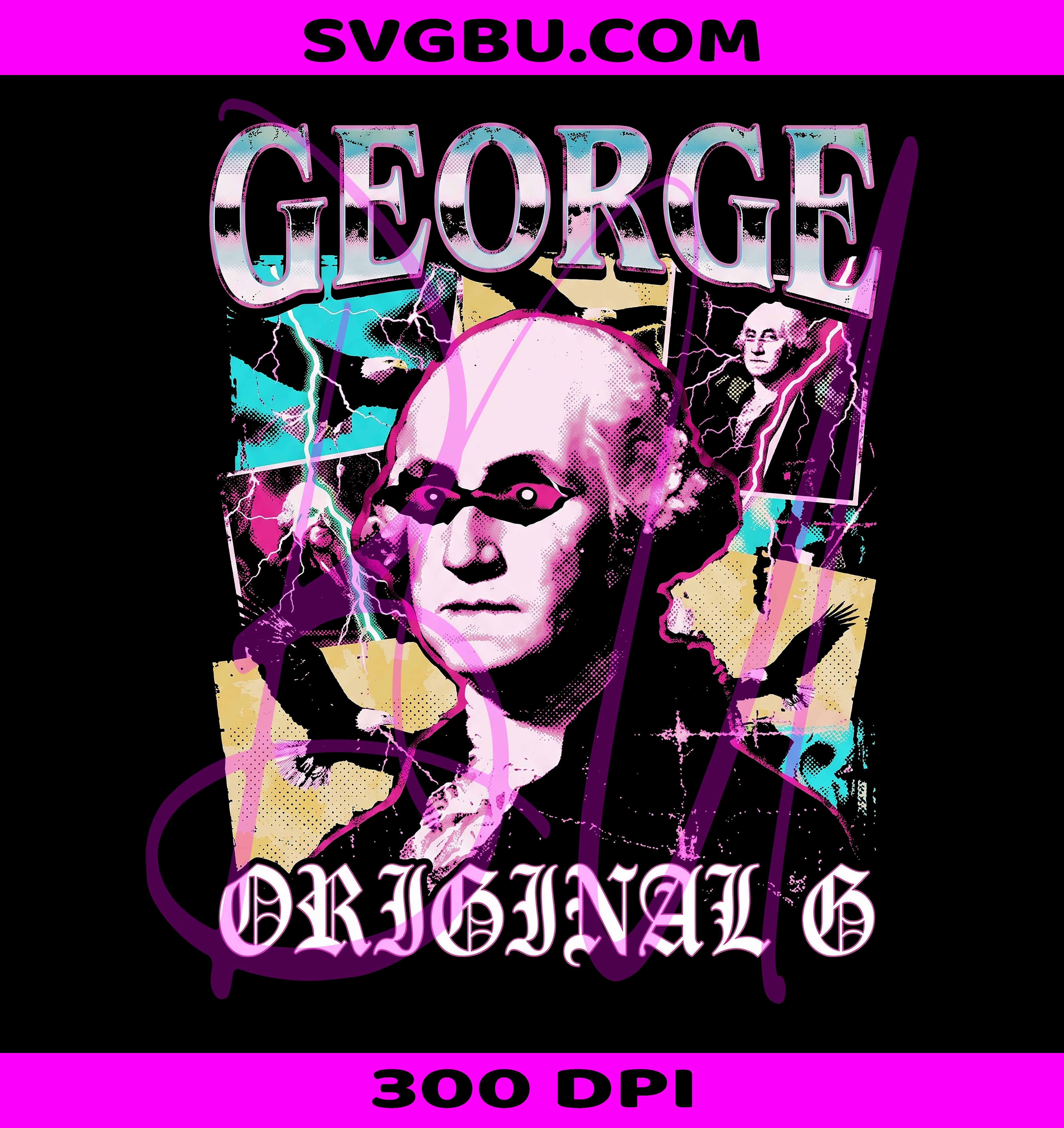 George Washington Original G PNG, Funny Patriotic President PNG