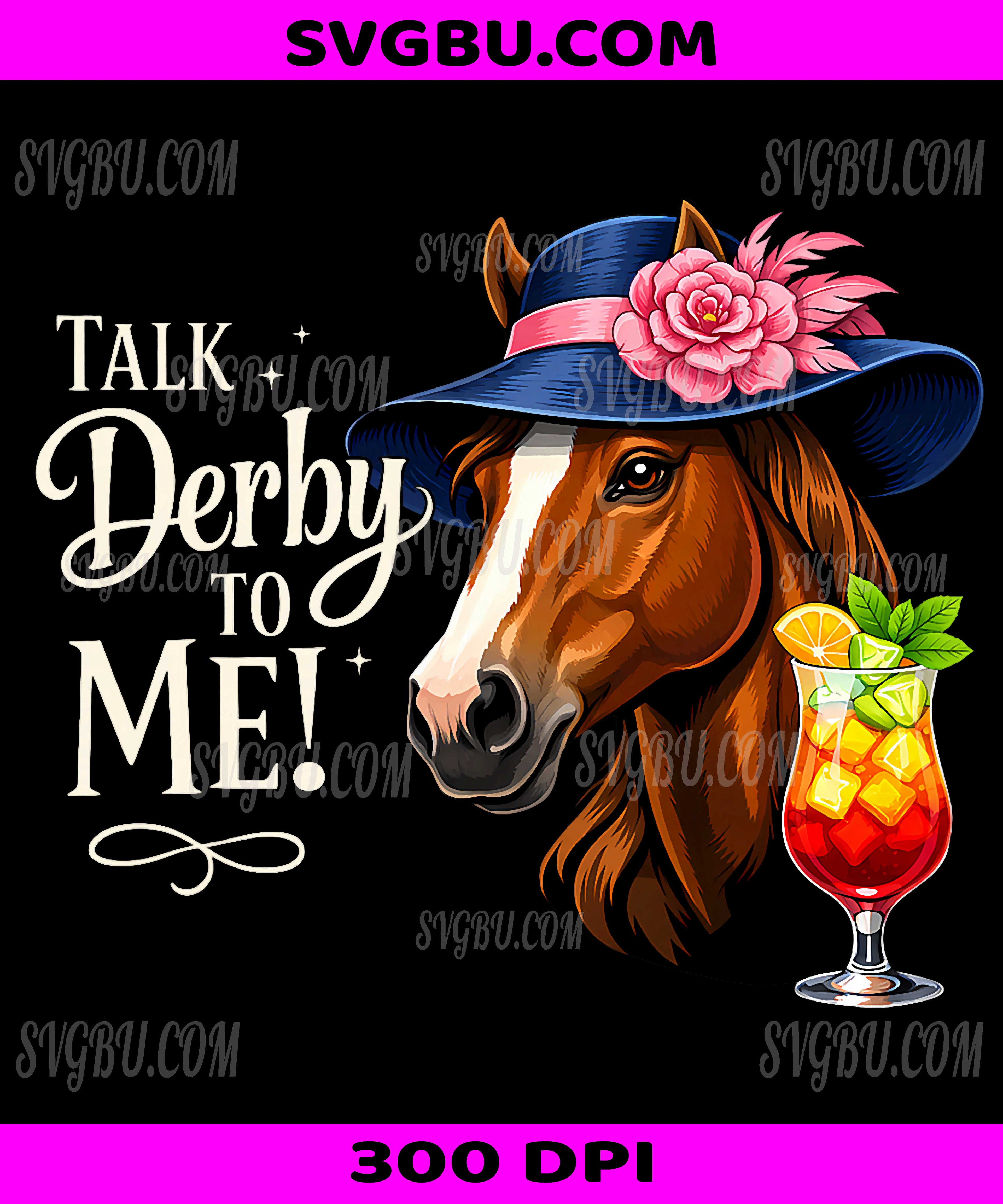 Talk Derby To Me PNG, Funny Racing Horse Graphic PNG