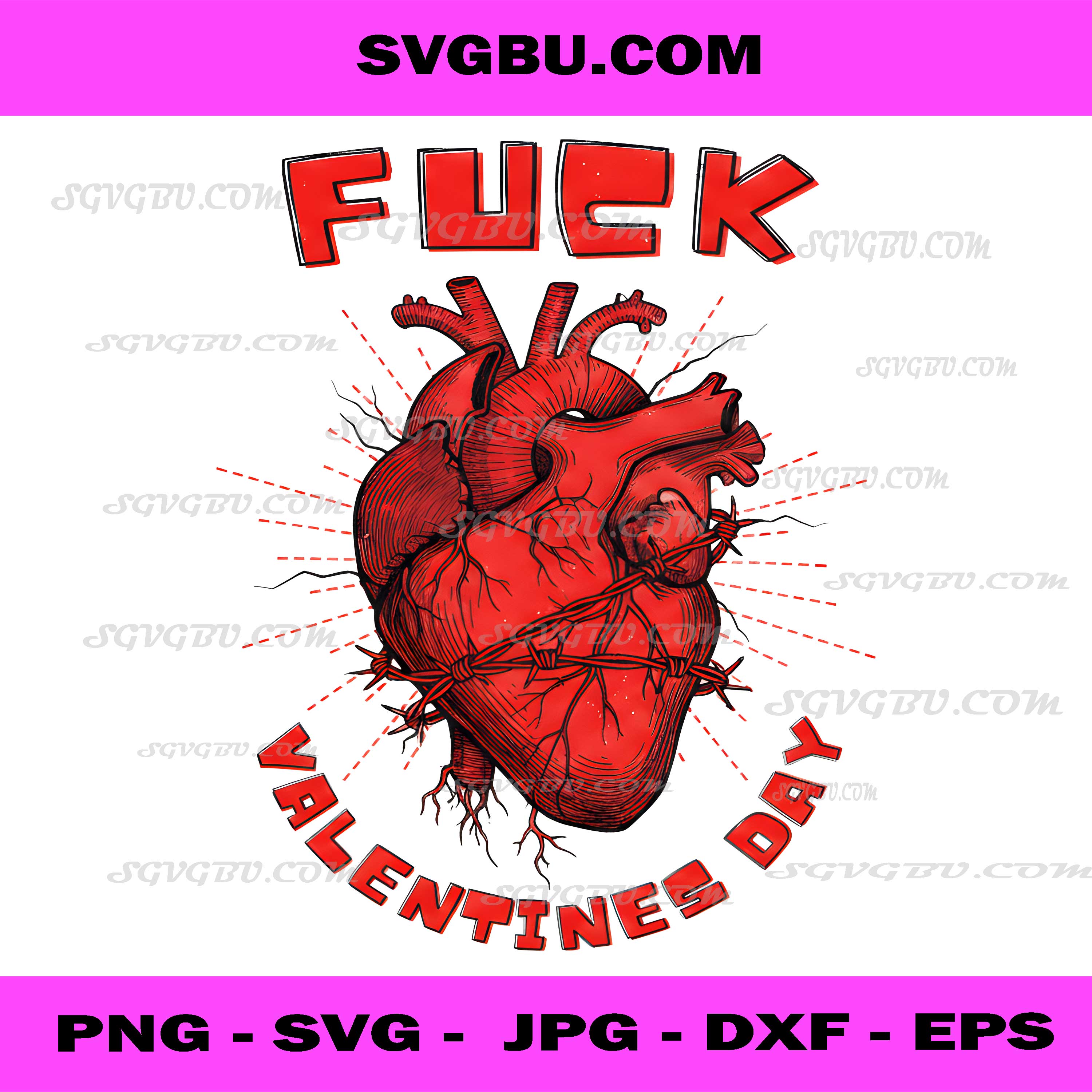 Fuck Valentine’s Day PNG, Anti Valentine PNG, Anatomical Heart PNG, Dark Love PNG