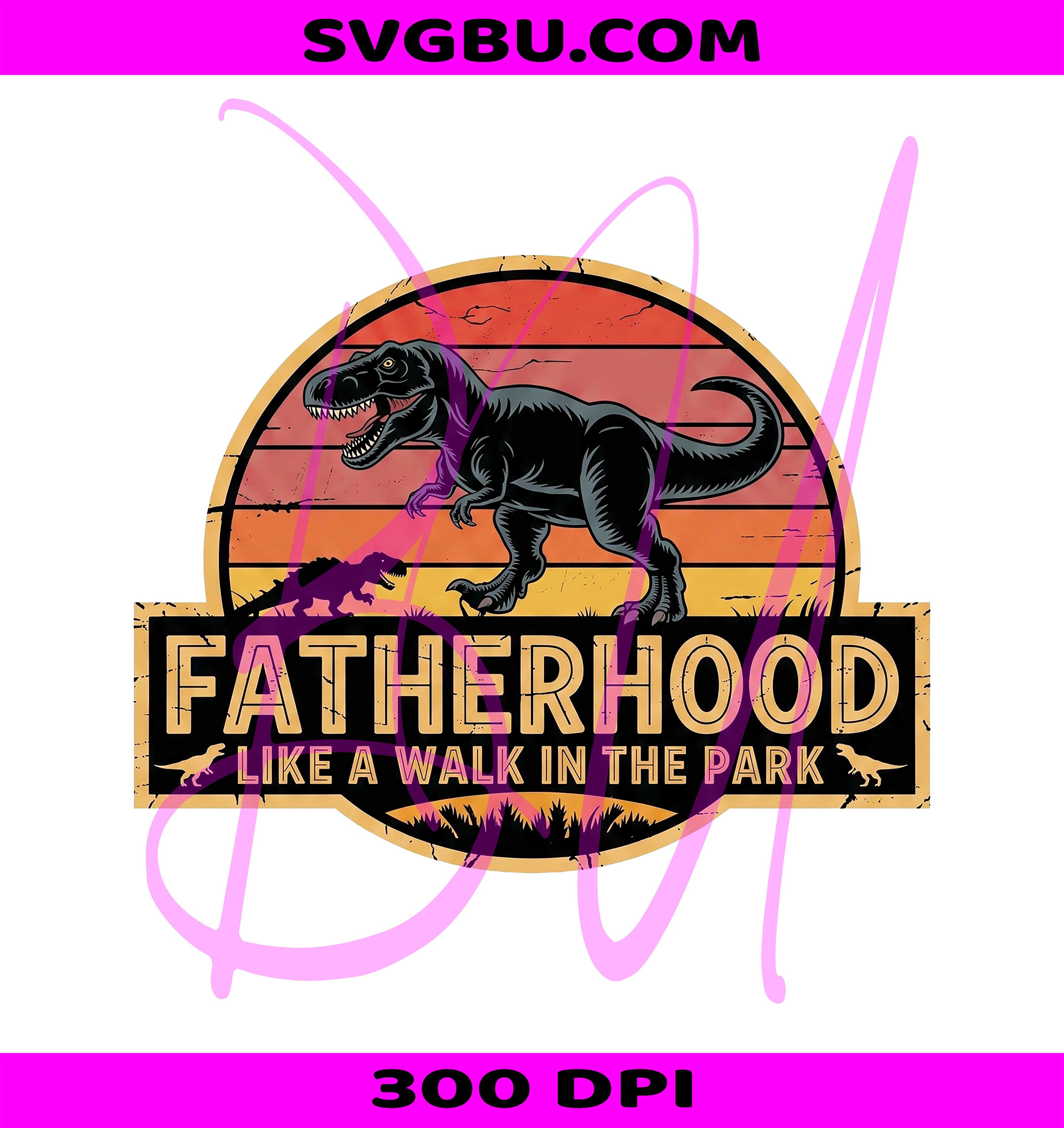 Fatherhood Like A Walk In The Park PNG, Retro Dinosaur Dad PNG