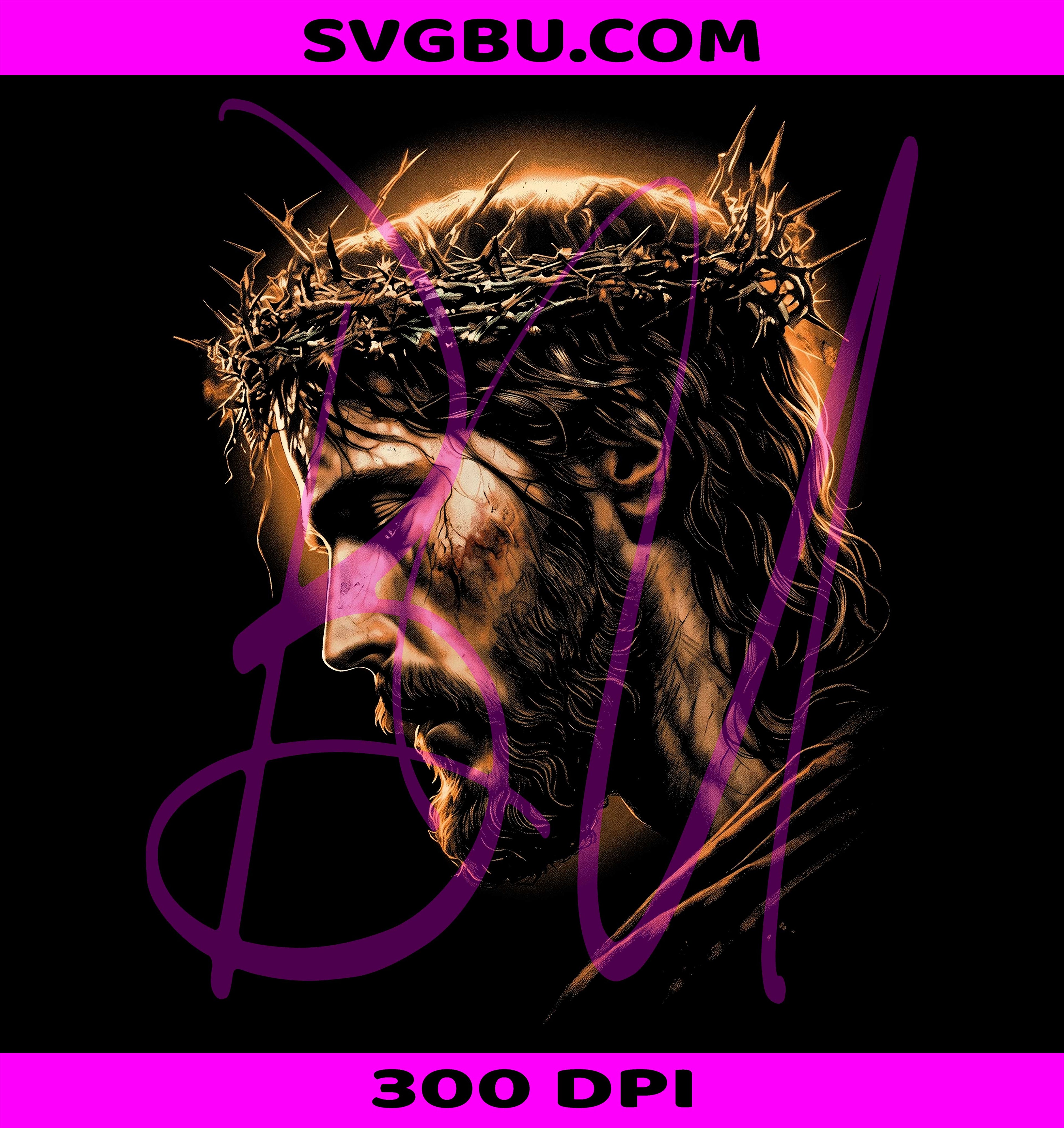 Jesus Crown Of Thorns Profile PNG, Jesus Face Illustration PNG