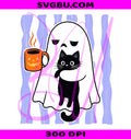 Ghost Cat PNG, Spooky Black Cat PNG, Introvert Coffee PNG