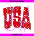 Polka Dot USA PNG, USA Letters PNG, USA Bow PNG