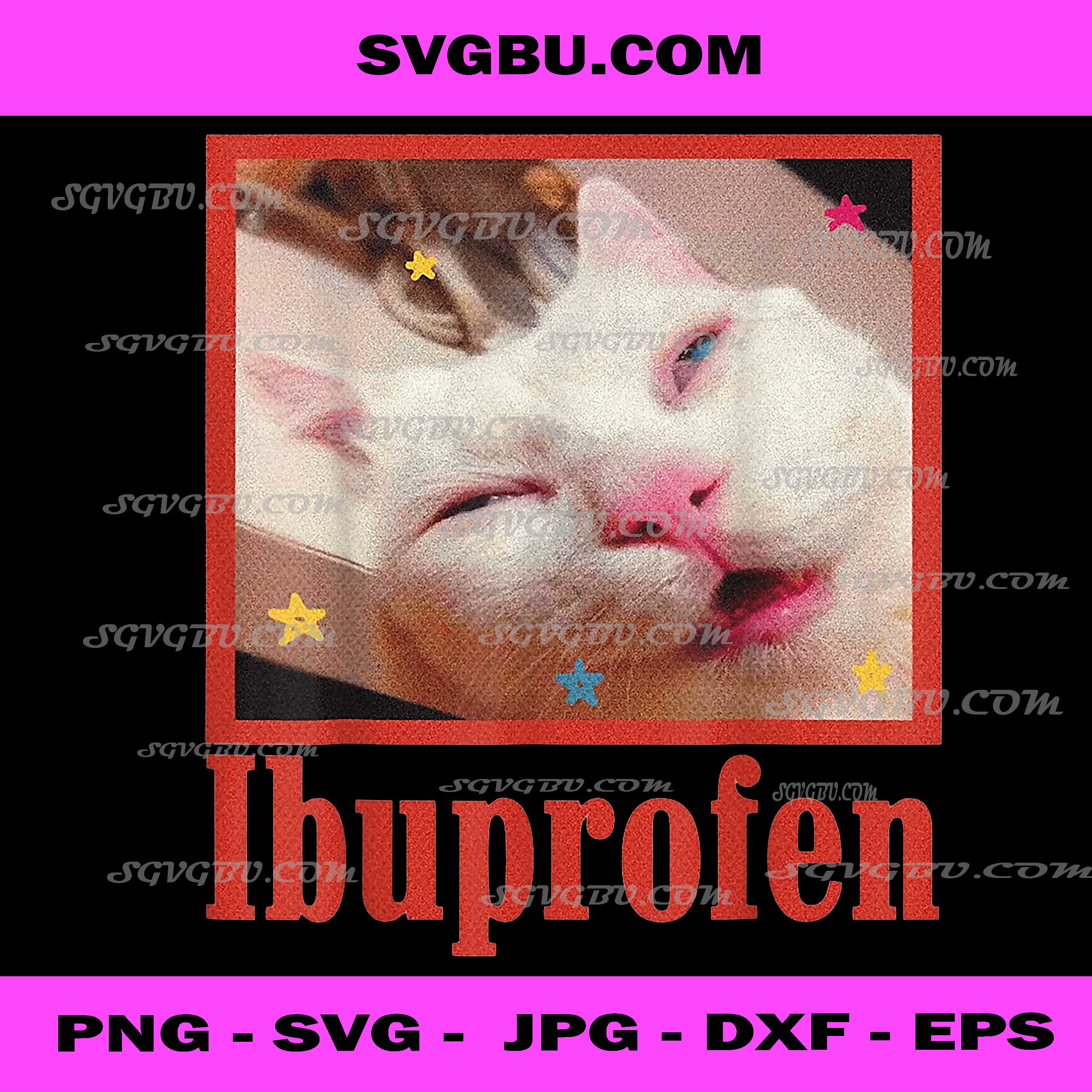 Funny Ibuprofen Cat Meme PNG, Hilarious Cat Humor Design
