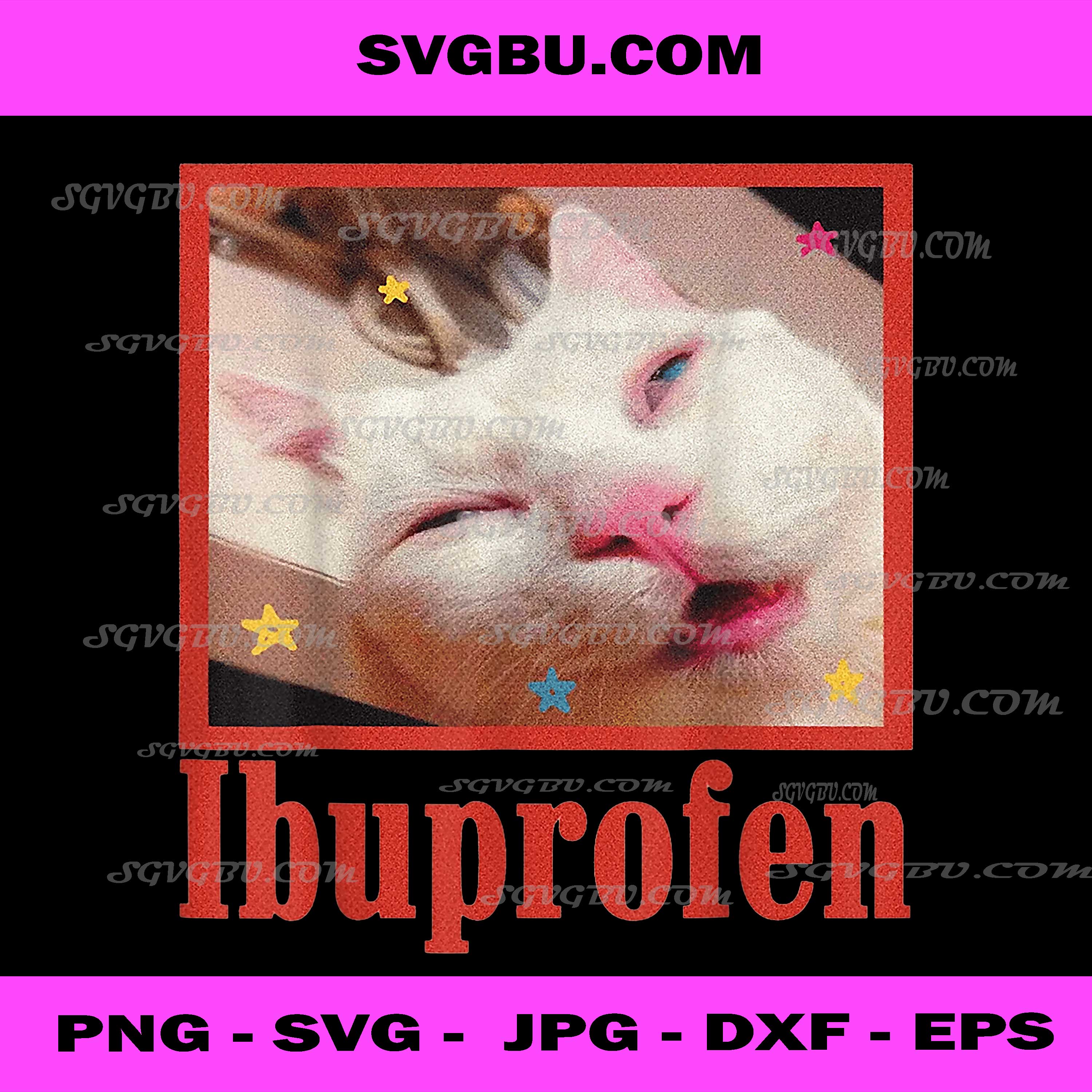 Ibuprofen Cat PNG, Funny Meme Cat PNG, Sarcastic Aesthetic Cat Art PNG