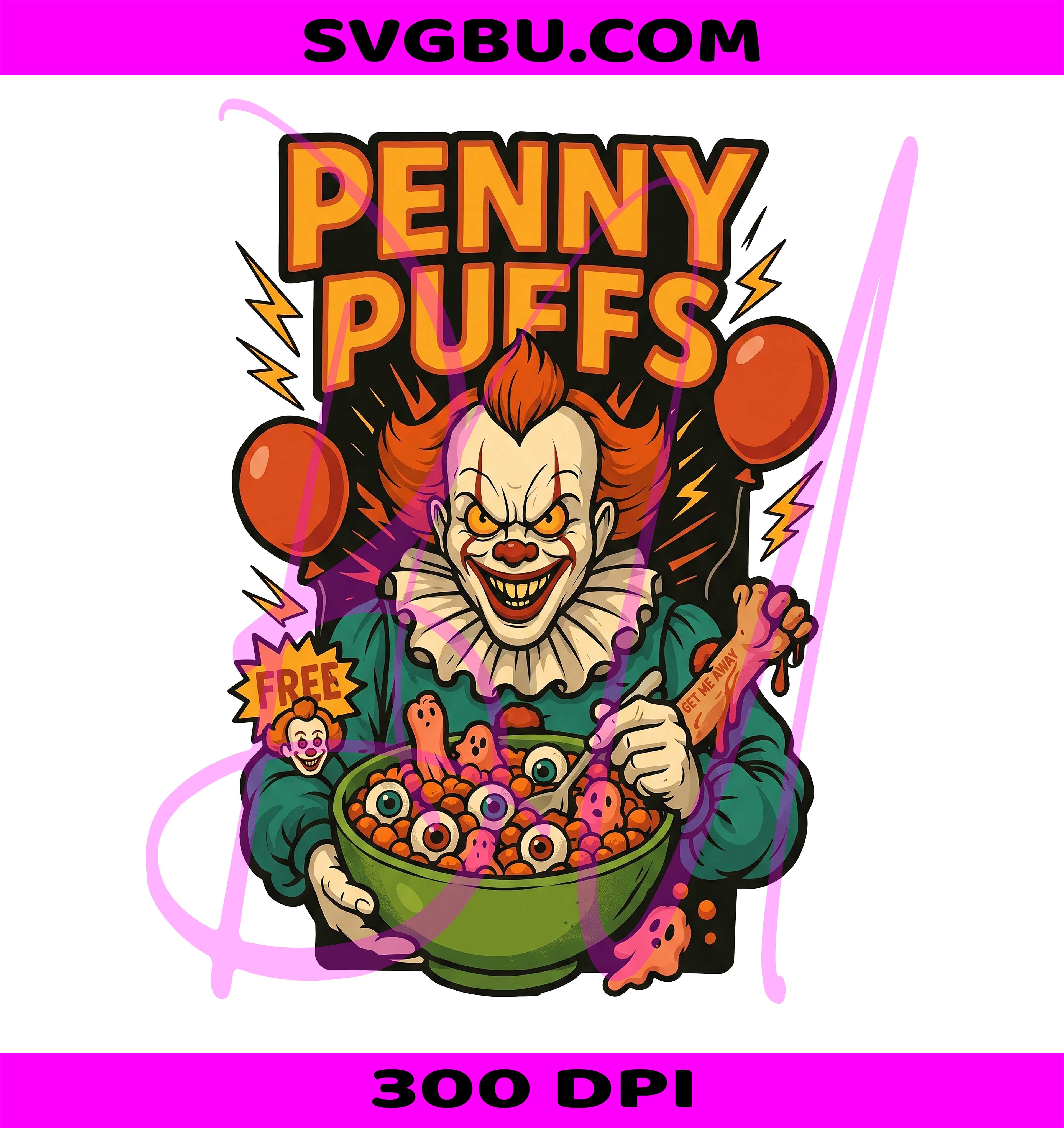 Penny Puffs PNG, Funny Horror PNG, Retro Halloween PNG