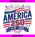 Retro USA 250 PNG, Americana Patriotic PNG, 4th July PNG