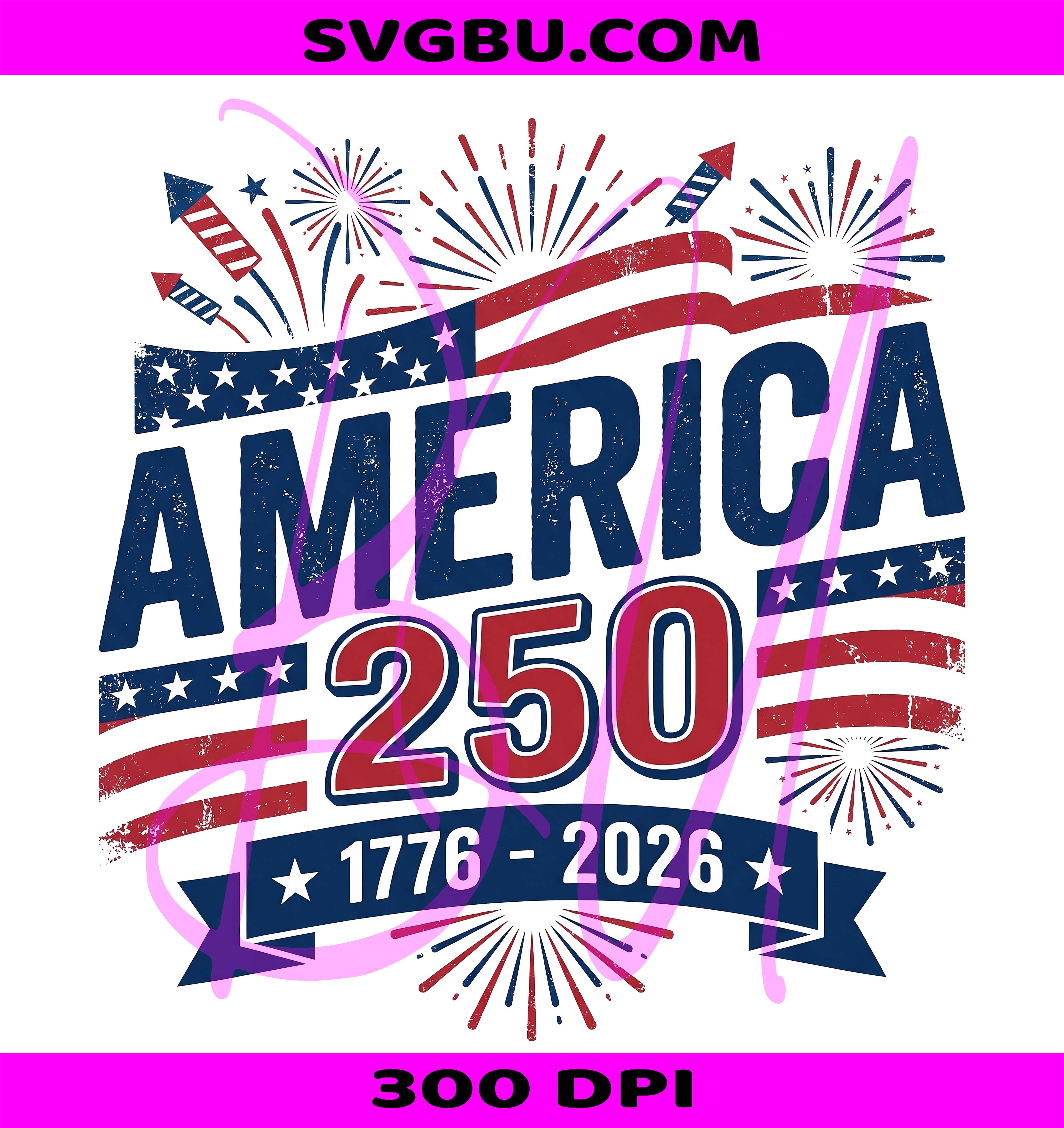 Retro USA 250 PNG, Americana Patriotic PNG, 4th July PNG