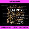 Happy New Year Doctor Crew PNG, Medical Stethoscope Celebration PNG