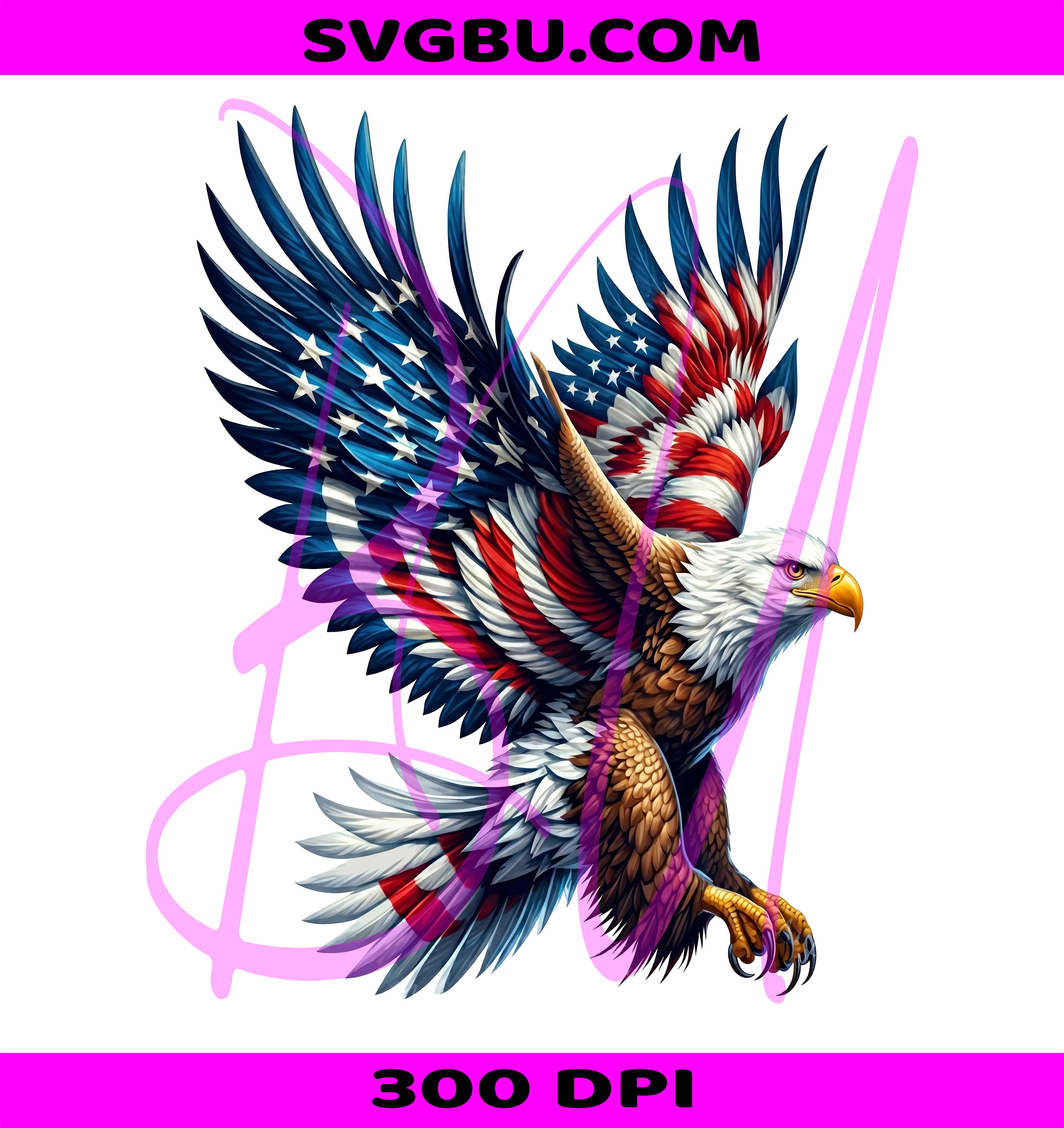 Patriotic American Eagle PNG,USA Flag Wings PNG,Majestic Eagle PNG