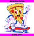 Pizza Slice Skateboarding Fun Graphic PNG, Food Lovers Design PNG