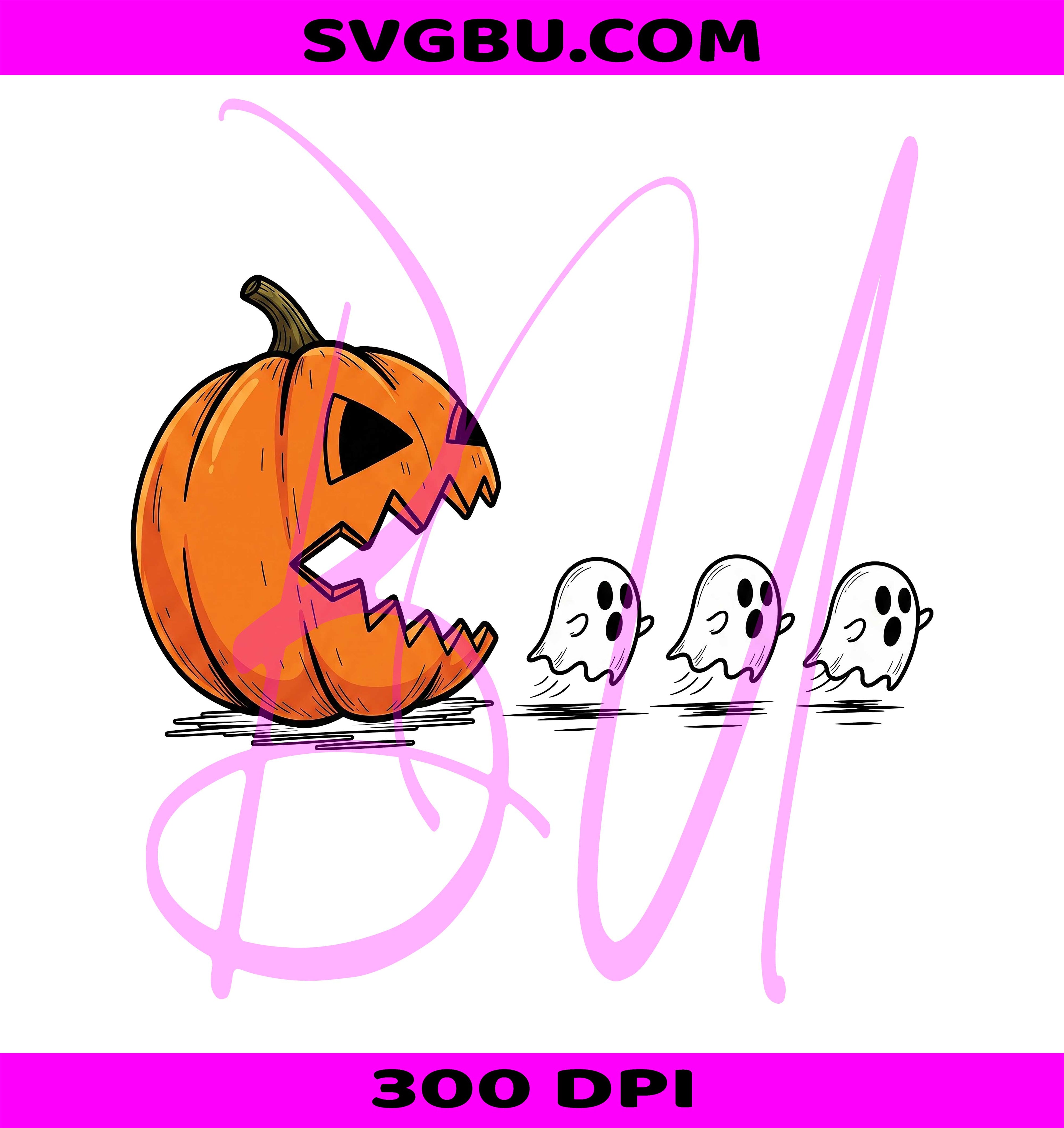 Pumpkin Chasing Ghost PNG, Spooky Ghost PNG, Halloween PNG