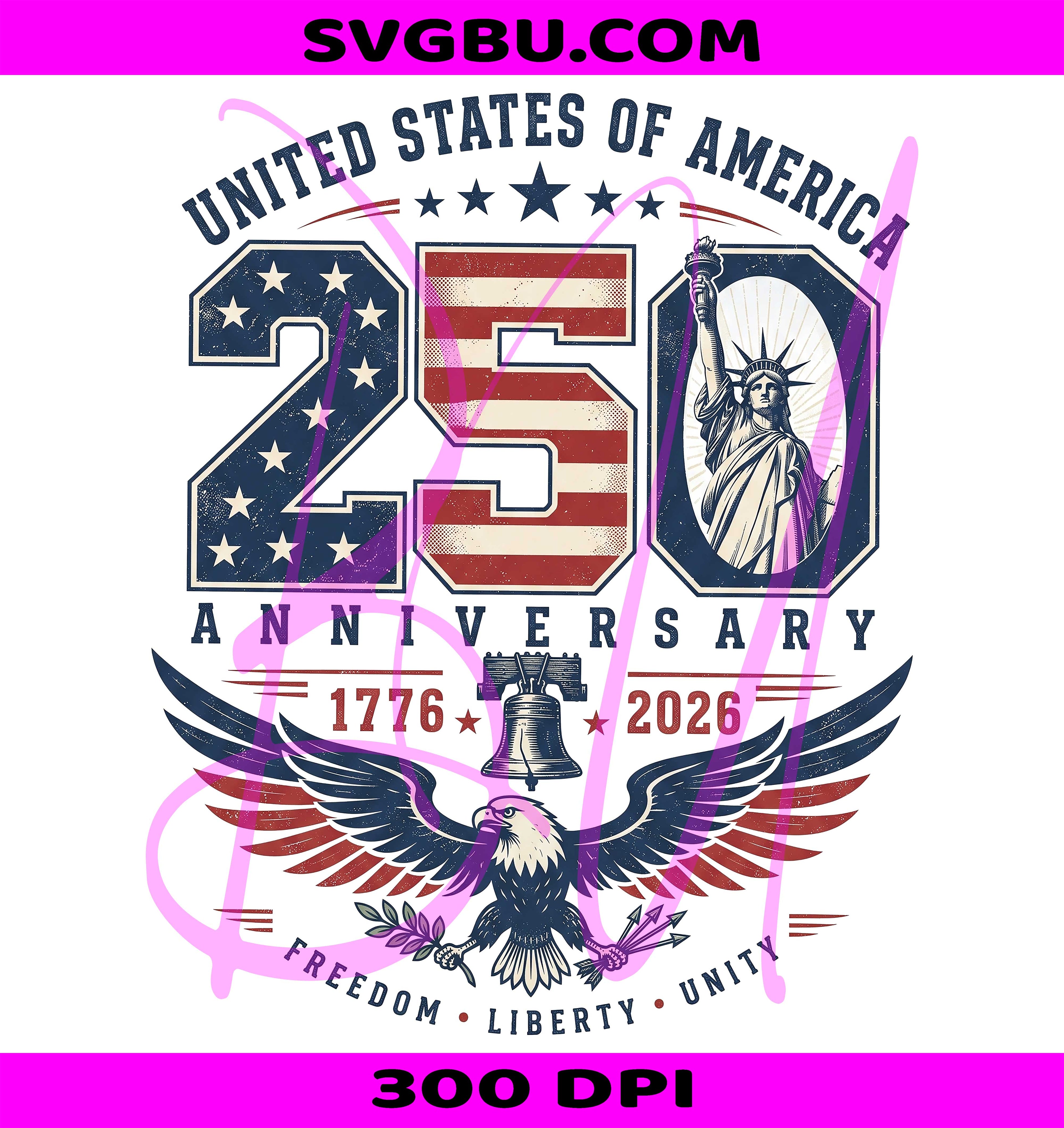 United States Of America 250 PNG, Patriotic Eagle PNG, Liberty Bell PNG