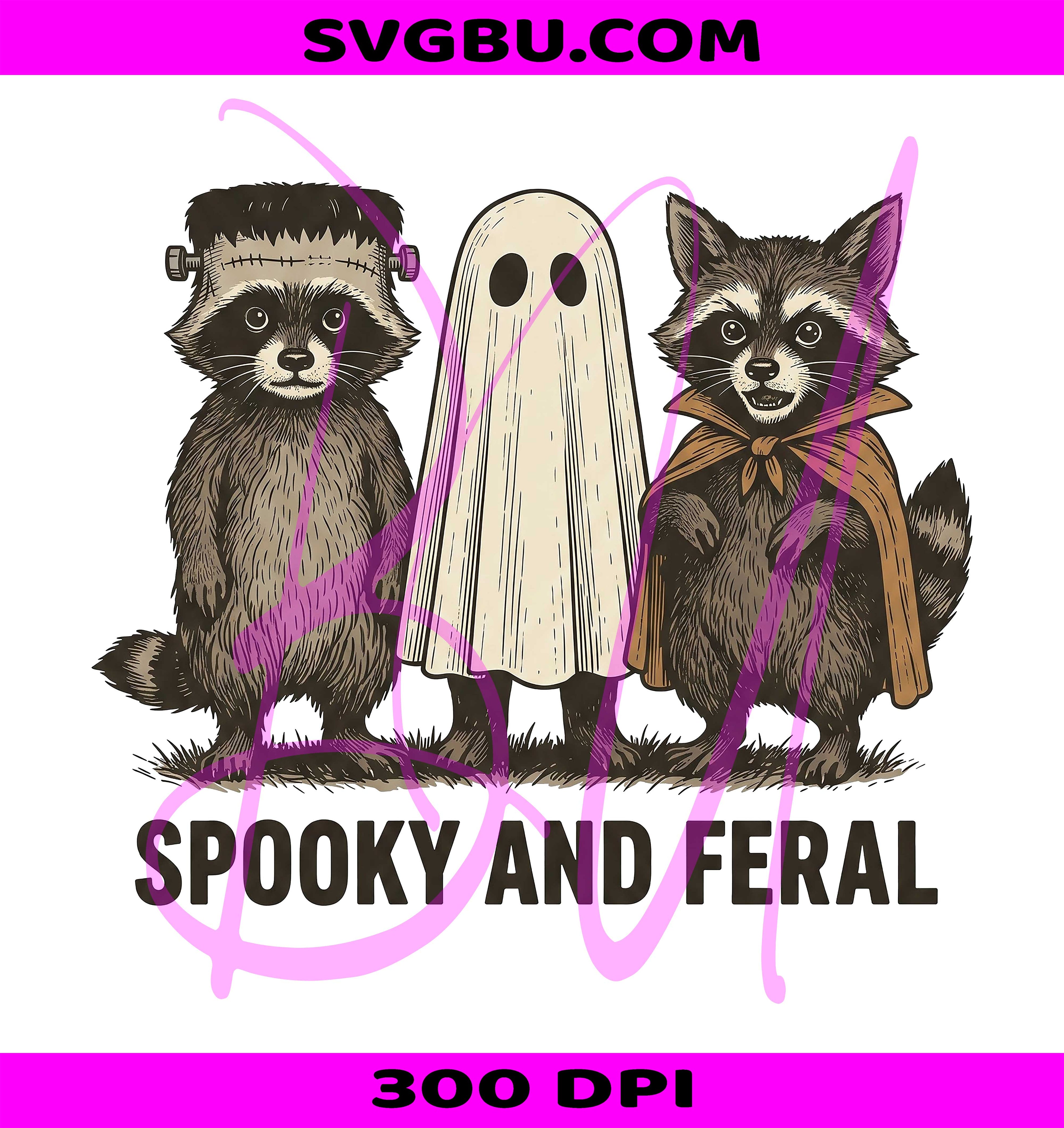 Spooky Feral Raccoon PNG, Halloween Raccoon PNG, Creepy Cute Ghost PNG